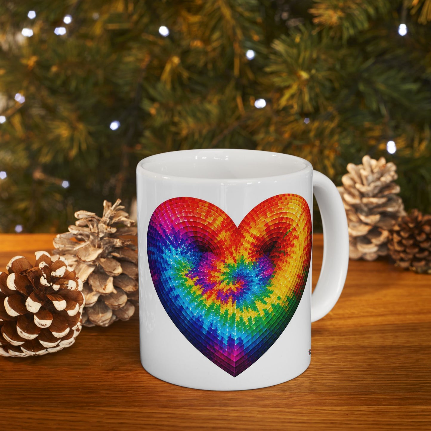 Good Vibes Tie-Dye Heart Mug | Ceramic Coffee Mug 11oz. | 15oz.