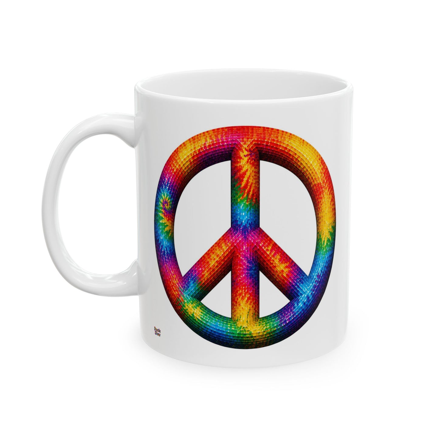 Good Vibes Tie-Dye Peace Mug | Ceramic Coffee Mug 11oz. | 15oz.